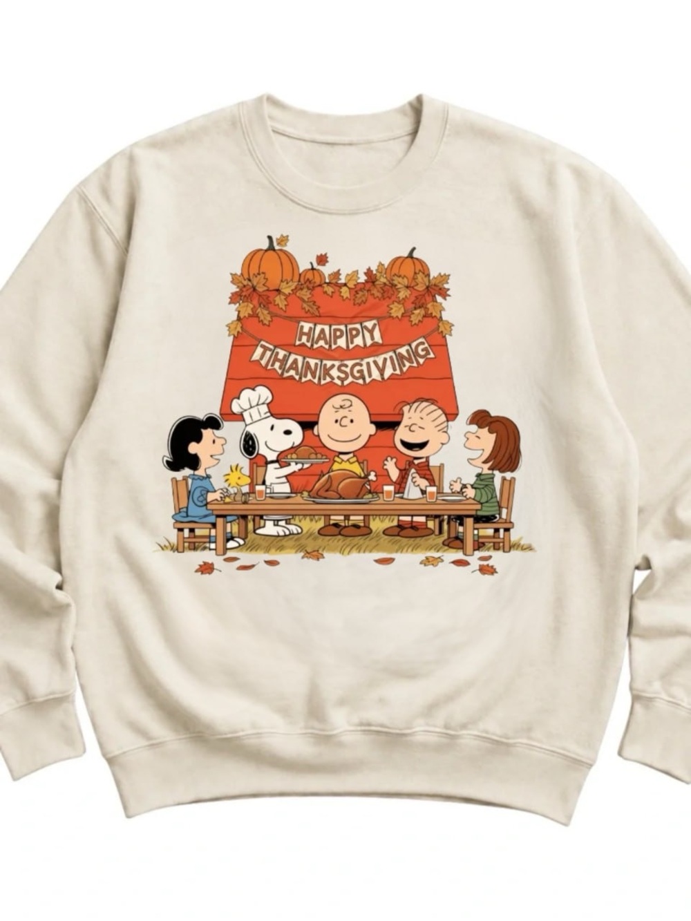 Cream Thanksgiving Peanuts Graphic Sweatshirt